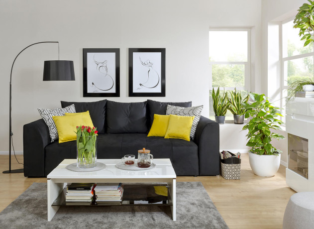 ROYAL IV MEGA LUX 3DL BRW 3 Seater Sofa Bed Black