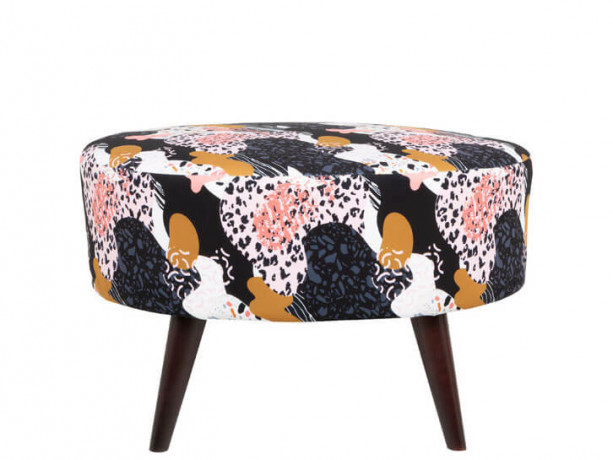 EMILLY H BRW Pouf Print Abstraction