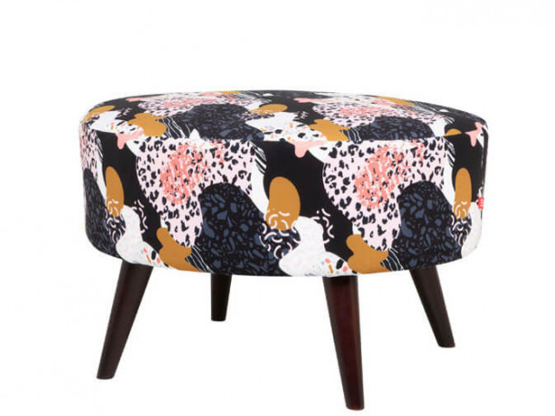 EMILLY H BRW Pouf Print Abstraction