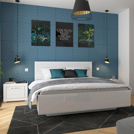 LOZ/160/B FLAMES BRW King Size Lift Up Storage Bed