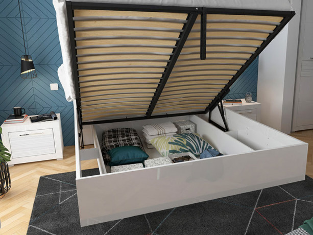 LOZ/160/B FLAMES BRW King Size Lift Up Storage Bed