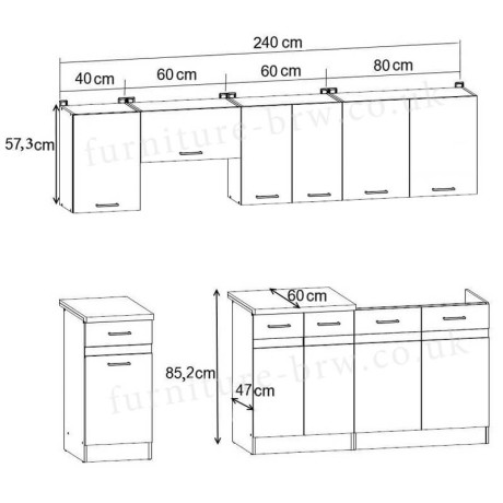 JUNONA LINE 240 ZBL Kitchen Set Light Delano Oak