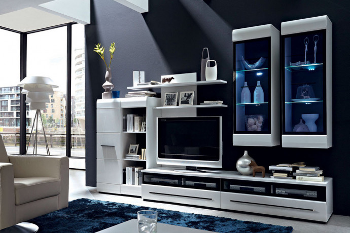 FEVER 2 BRW Living Room Furniture Set White Gloss