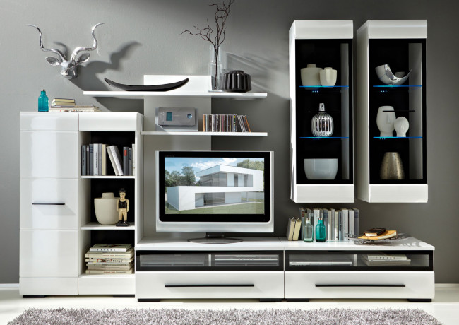 FEVER 2 BRW Living Room Furniture Set White Gloss