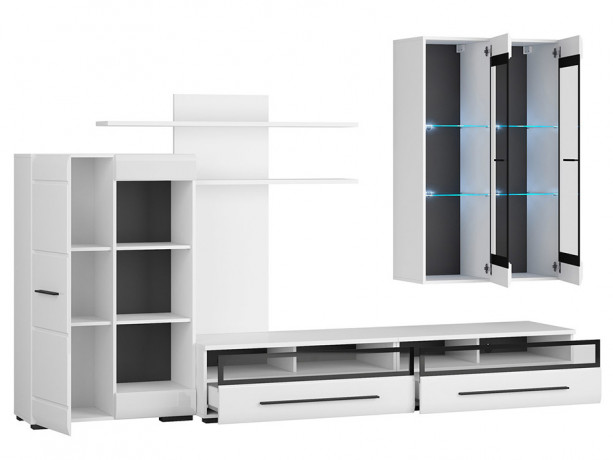 FEVER 2 BRW Living Room Furniture Set White Gloss