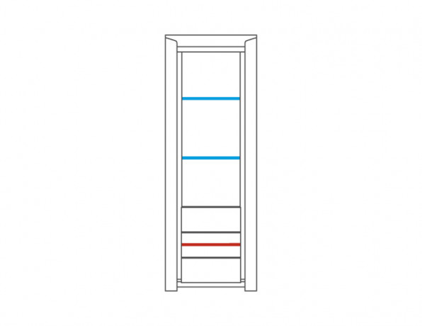 SEMPRE 1DS1D Right Glass-Fronted Cabinet MEBIN