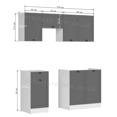 JUNONA LINE 170 BBL Kitchen Set Graphite