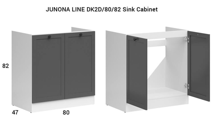 JUNONA LINE 170 BBL Kitchen Set Graphite