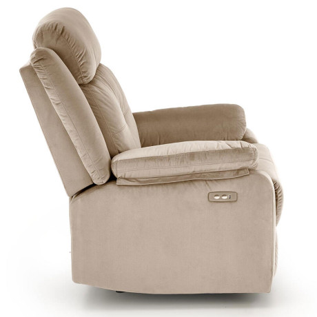 LORIS HALMAR Electric Recliner Armchair Beige with USB Port