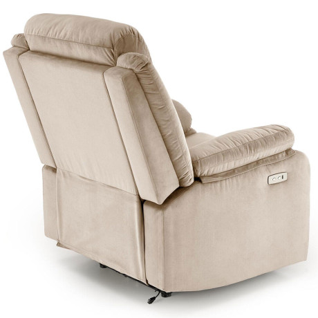 LORIS HALMAR Electric Recliner Armchair Beige with USB Port