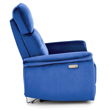 SEMIR HALMAR Electric Recliner Armchair Blue with USB Port