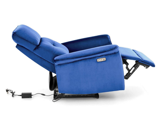 SEMIR HALMAR Electric Recliner Armchair Blue with USB Port