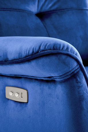 SEMIR HALMAR Electric Recliner Armchair Blue with USB Port