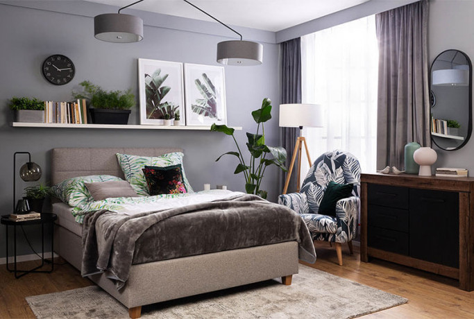 EMILLY ES BRW Armchair Print Monstera