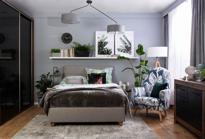 EMILLY ES BRW Armchair Print Monstera