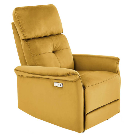 SEMIR HALMAR Electric Recliner Armchair Mustard with USB Port