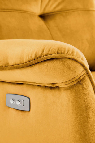 SEMIR HALMAR Electric Recliner Armchair Mustard with USB Port