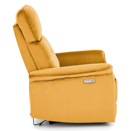 SEMIR HALMAR Electric Recliner Armchair Mustard with USB Port