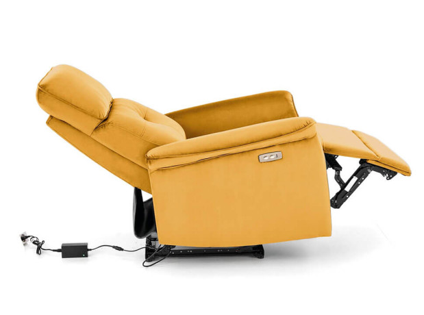 SEMIR HALMAR Electric Recliner Armchair Mustard with USB Port