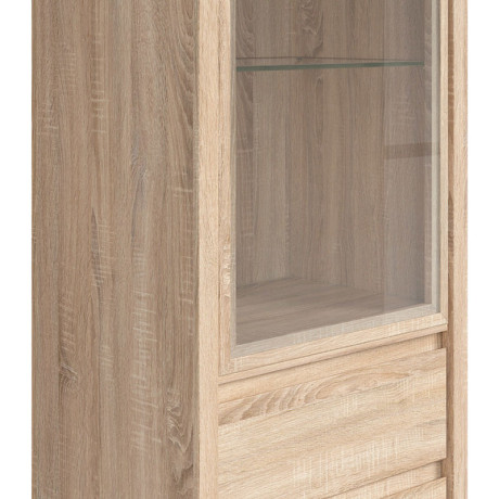 REG1W2S KASPIAN BRW (sonoma) Glass-Fronted Cabinet