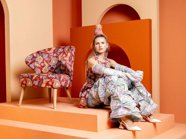 GARITA ES BRW Armchair Print Orient