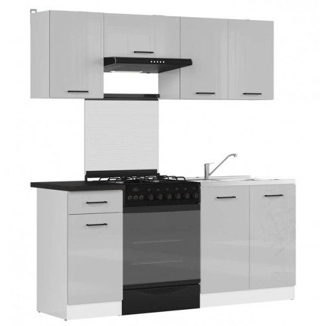JUNONA LINE 180 BBL Kitchen Set Grey Gloss