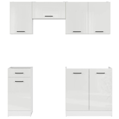 JUNONA LINE 180 BBL Kitchen Set White Gloss