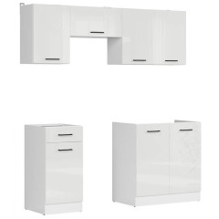 JUNONA LINE 180 BBL Kitchen Set White Gloss