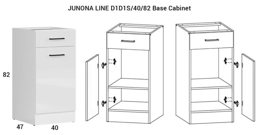 JUNONA LINE 180 BBL Kitchen Set White Gloss