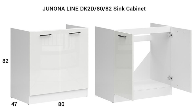 JUNONA LINE 180 BBL Kitchen Set White Gloss