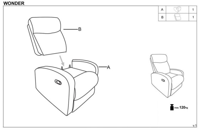 WONDER HALMAR Recliner Armchair Mustard