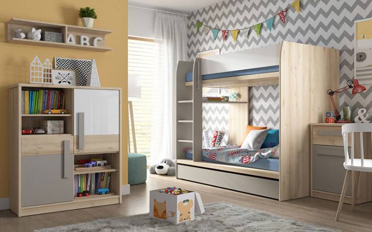 LOZ1S/90P NAMEK BRW Bunk Bed with Storage