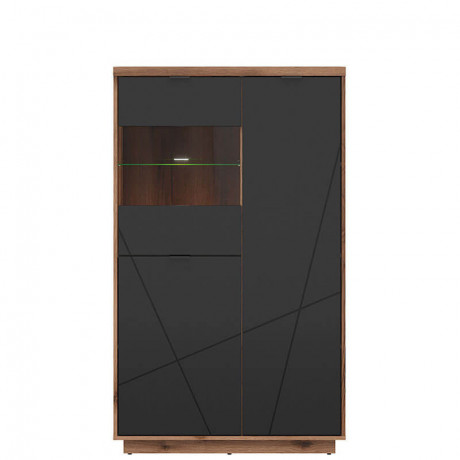 REG2D1W FORN BRW Glass-Fronted Cabinet