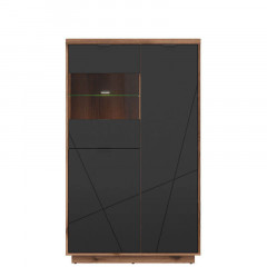 REG2D1W FORN BRW Glass-Fronted Cabinet