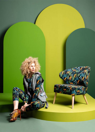GARITA ES BRW Armchair Print Jungle