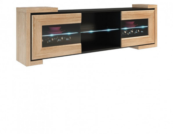 CORINO 2DS Wide Wall Glass-Fronted Cabinet MEBIN