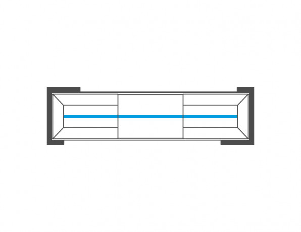 CORINO 2DS Wide Wall Glass-Fronted Cabinet MEBIN