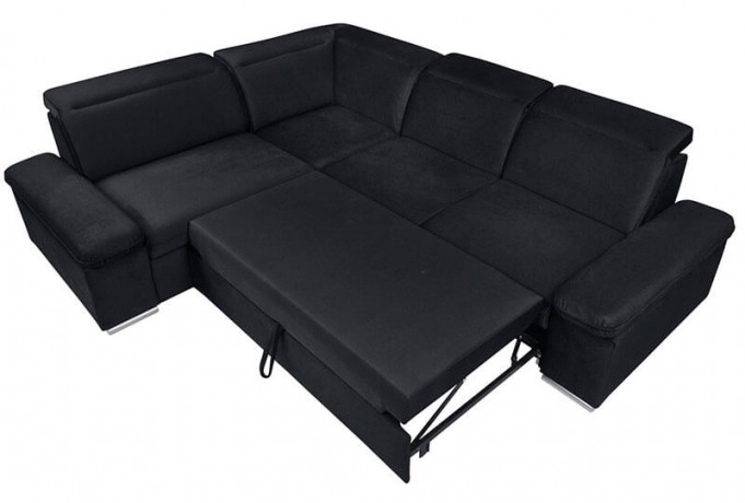 DARBY 2F BRW Corner Sofa Bed Black