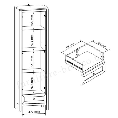 REG1W1S SALGA BRW Glass-Fronted Cabinet