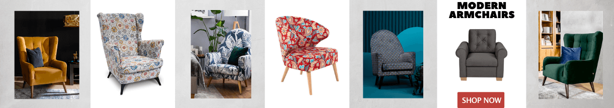 BLACK RED WHITE Upholstered Armchairs